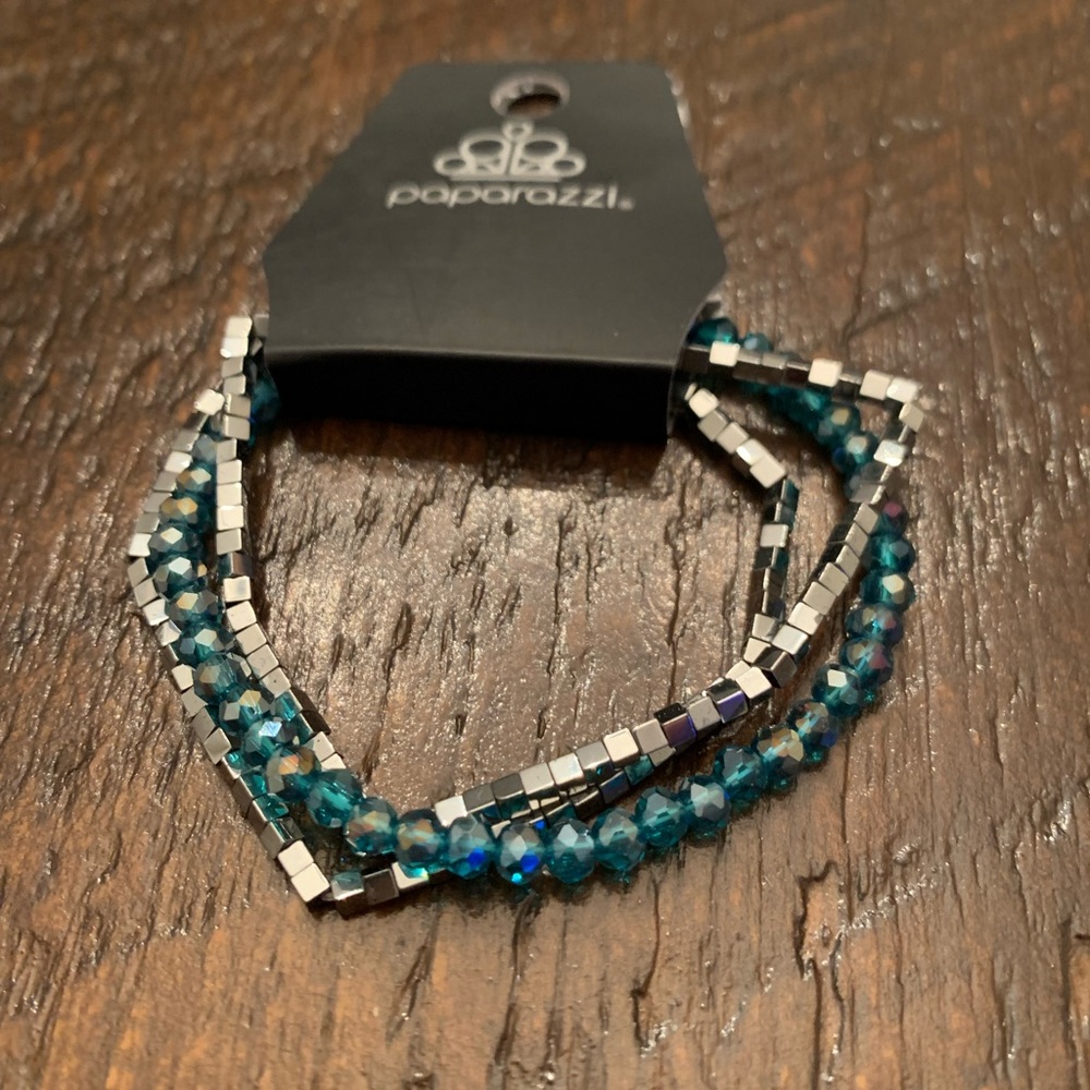 Gunmetal and Blue Paparazzi Bracelets